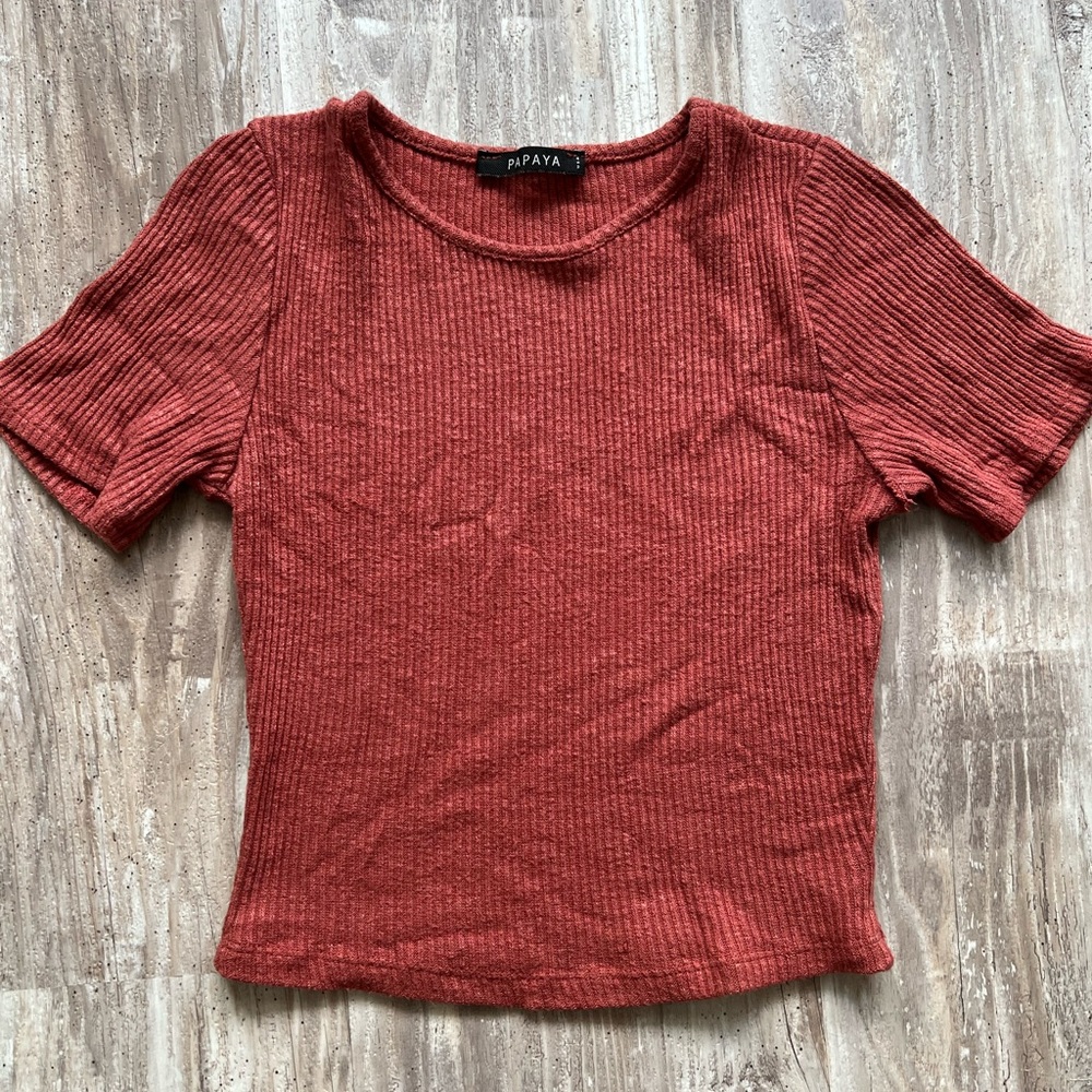Orange cotton crop top